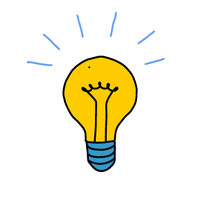 a hand drawn lightbulb icon