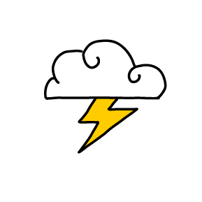 Puffy Cloud with Lightning Bolt shooting out the bottom