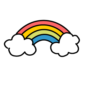 a hand drawn rainbow icon